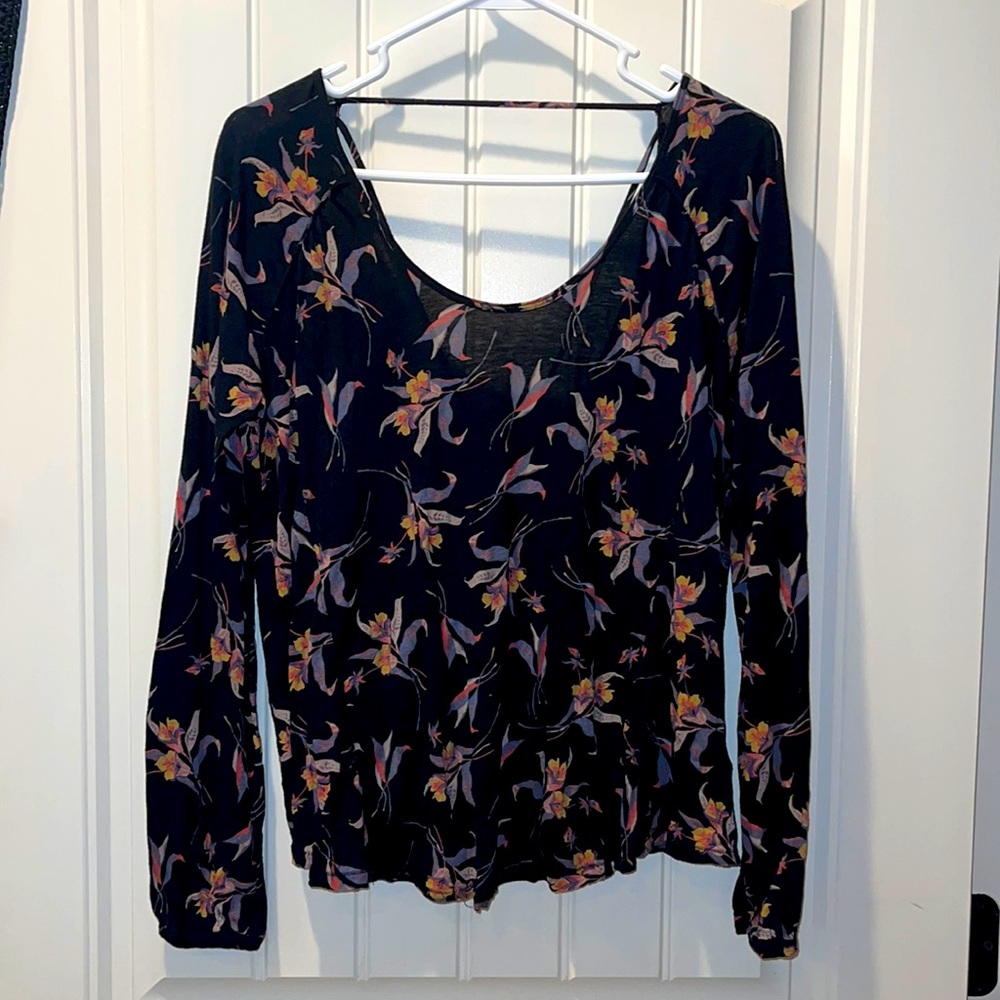 Free People open back long sleeve top size small